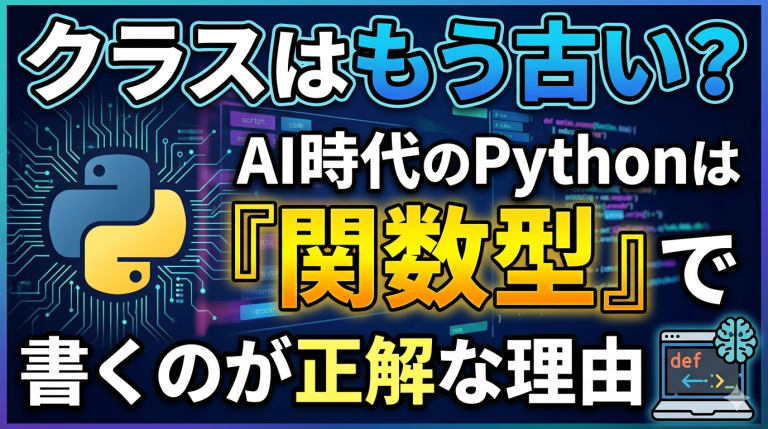 「クラスはもう古い？」AI時代のPythonは『関数型』で書くのが正解な理由